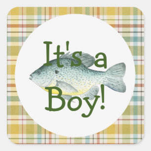 Es ist ein Junge Angel Baby Shower Aufkleber