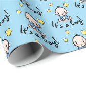 Es ist ein Junge, Baby Dusche Geschenk Wrap, Packp Geschenkpapier (Rolleneckpunkt)