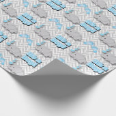 Es ist ein Junge - Baby Elephant Geschenkpapier (Ecke)