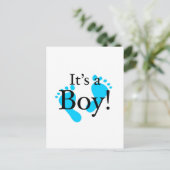 Es ist ein Junge - Baby, Neugeborene, Feier Ankündigungspostkarte (Stehend Vorderseite)