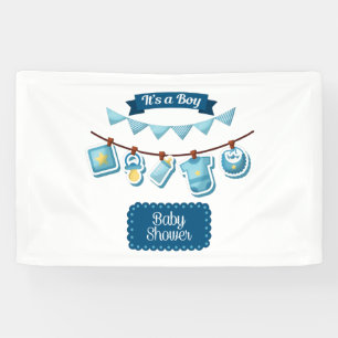 Es ist ein Junge Baby Shower 2.5x4 Vinyl Banner