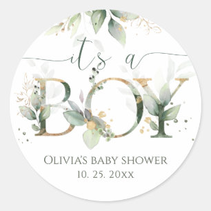 Es ist ein Junge Baby Shower Aufkleber