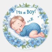 Es ist ein Junge Baby Shower Aufkleber (Vorderseite)