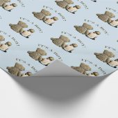 Es ist ein Junge, Baby & Teddy Bear Baby Showwwrap Geschenkpapier (Ecke)
