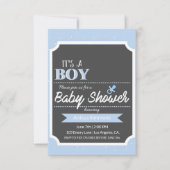 ES IST EIN JUNGE | Babydusche Einladung (Vorderseite)