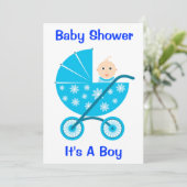 Es ist ein Junge: Babydusche Einladung (Stehend Vorderseite)