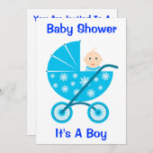 Es ist ein Junge: Babydusche Einladung (Vorne/Hinten)