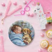 Es ist ein Junge | Babyparty Pappteller (Party)