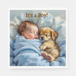 Es ist ein Junge Babyparty Serviette