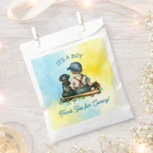 Es ist ein Junge Baseball Themed Baby Dusche Geschenktütchen