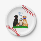 Es ist ein Junge, | Baseball Themed Baby Dusche Pappteller (Vorderseite)