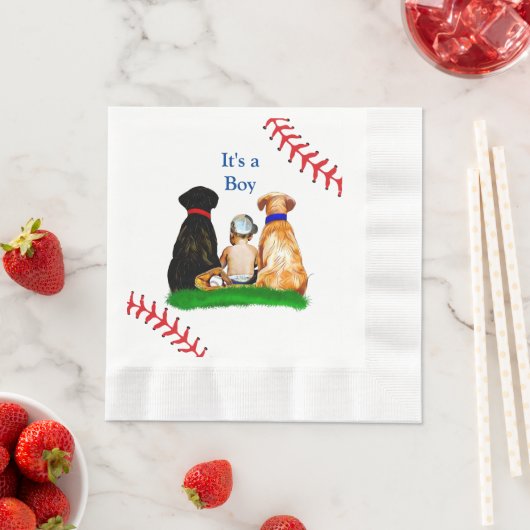 Es ist ein Junge, | Baseball Themed Baby Dusche Serviette (Beispiel)