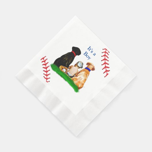 Es ist ein Junge, | Baseball Themed Baby Dusche Serviette (Ecke)