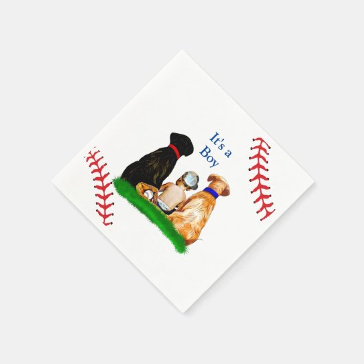 Es ist ein Junge, | Baseball Themed Baby Dusche Serviette (Ecke)