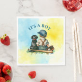 Es ist ein Junge | Baseball Themed Baby Dusche Serviette (Beispiel)