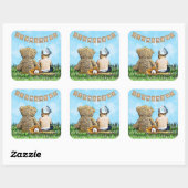 Es ist ein Junge, Baseball Themed Baby Dusche Sieg Quadratischer Aufkleber (Blatt)