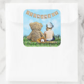 Es ist ein Junge, Baseball Themed Baby Dusche Sieg Quadratischer Aufkleber (Tasche)
