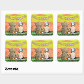 Es ist ein Junge, Baseball Themed Baby Dusche Sieg Quadratischer Aufkleber (Blatt)