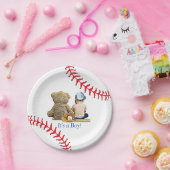 Es ist ein Junge, Baseball Themed Boy's Baby Showe Pappteller (Party)