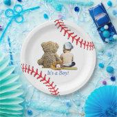 Es ist ein Junge, Baseball Themed Boy's Baby Showe Pappteller (Party)