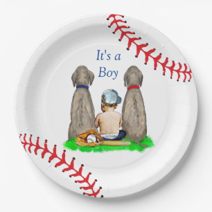 Es ist ein Junge, Baseball Themed Boy's Baby Showe Pappteller