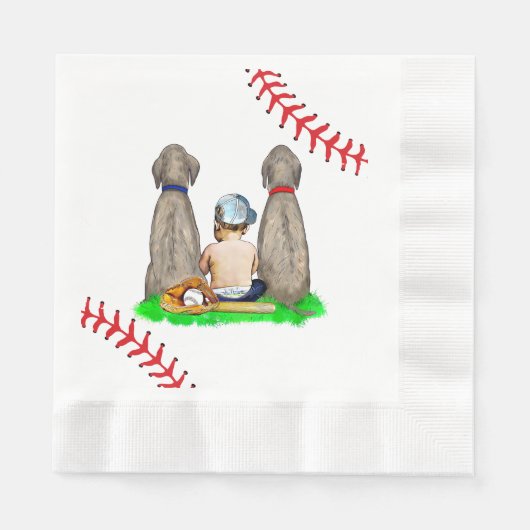 Es ist ein Junge, Baseball Themed Boy's Baby Showe Serviette (Vorderseite)