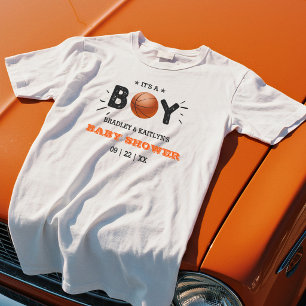Es ist ein Junge! Basketball Thema Co-ed Babyparty T-Shirt