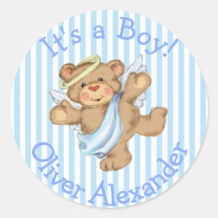 Es ist ein Junge Benutzerdefinierter Teddybär Enge Runder Aufkleber