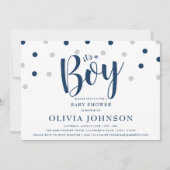 Es ist ein Junge - blaue Babyparty-Einladungen Einladung (Vorderseite)