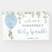 Es ist ein junge blaue Ballon eucalyptus baby spri Banner (Horizontal)