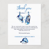 Es ist ein Junge blauen Schuhe ein Mütze danke Kar (Vorderseite)