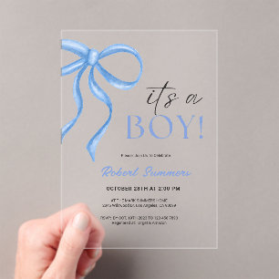 Es ist ein Junge, Blaues Band  Acryleinladungen