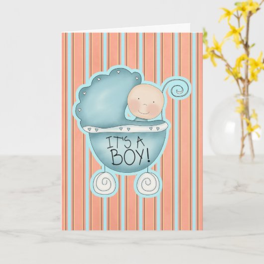 Es ist ein Junge! Blaues Karte (Gelbe Blume)