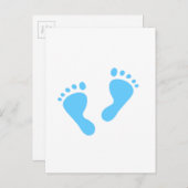 Es ist ein Junge - Blue Baby Feet Ankündigungspostkarte (Vorne/Hinten)