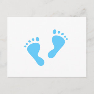 Es ist ein Junge - Blue Baby Feet Ankündigungspostkarte