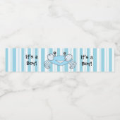 Es ist ein Junge, Blue Baby Shower Crab Nautical L Wasserflaschenetikett (Einzelnes Label)
