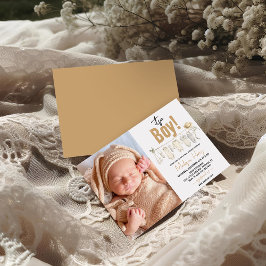 Es ist ein Junge! Blue Baby Shower - Niedlich & Sw Einladung