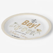 Es ist ein Junge! Blue Baby Shower - Niedlich & Sw Pappteller (Schrägansicht)