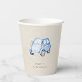 Es ist ein Junge Blue Boho Wasserfarbe Retro Auto Pappbecher (Vorderseite)