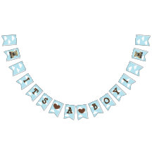 Es ist ein Junge Blue Clouds Teddy Bear Baby Dusch