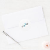 Es ist ein Junge (Blue Feet) Runder Aufkleber (Umschlag)