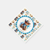 Es ist ein Junge | Cowboy Teddy Bear Boy's Baby Sh Serviette (Ecke)