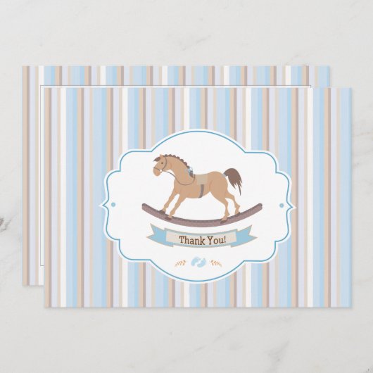 Es ist ein Junge, den Schaukelpferd Ihnen Karten (Vorne/Hinten)