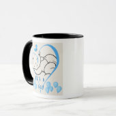 „Es ist ein Junge“-Design zur Feier der Ankunft Tasse (Vorderseite Links)