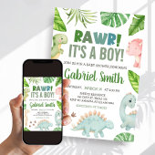 Es ist ein Junge Dinosaurier-Baby-Party  Einladung