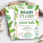 Es ist ein Junge Dinosaurier Baby Shower  Einladung