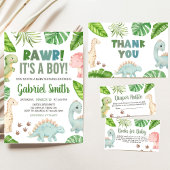 Es ist ein Junge Dinosaurier Baby Shower  Einladung