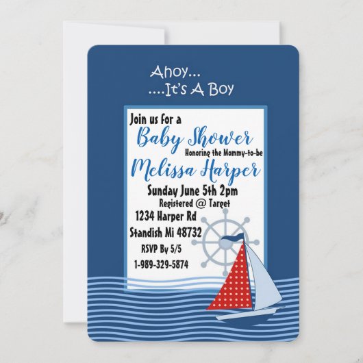 Es ist ein Junge Einladung (Vorderseite)