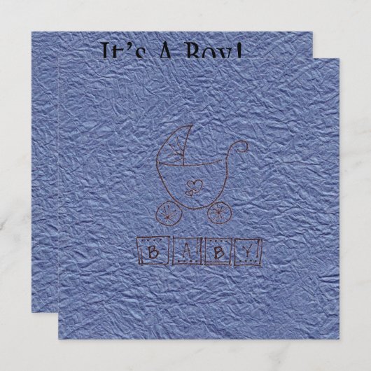 Es ist ein Junge Einladung (Vorne/Hinten)