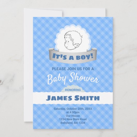 Es ist ein Junge Einladung (Vorderseite)